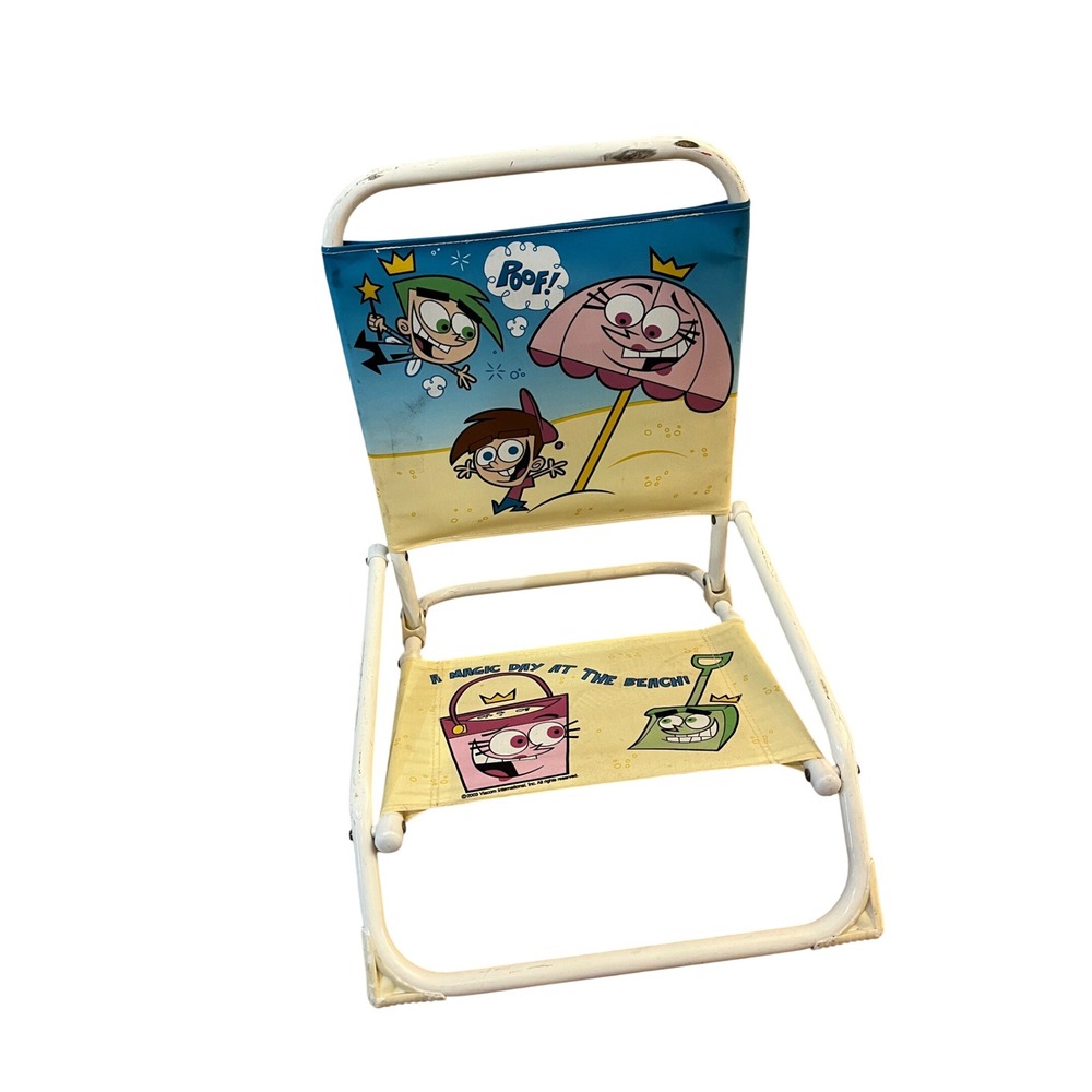 Vintage 2003 Fairly OddParents Kids‎ Folding Beach Chair Nickelodeon Timmy Cosmo